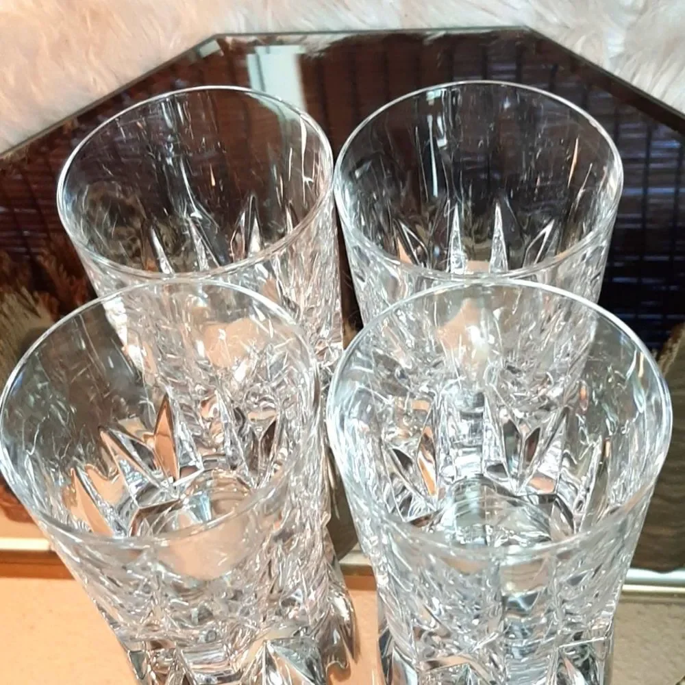 Crystal Vintage  4 T x10  x 9 Round ( Mix  Drink   Glasses‎